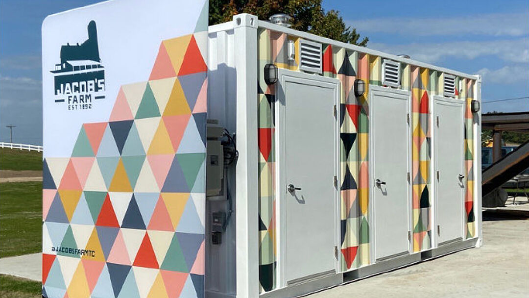 Jacobs Corn Maze Box Pop Restroom Container outside