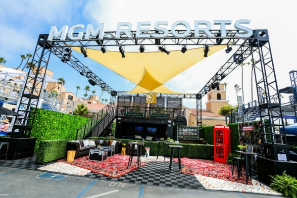 BoxPop custom shipping container set up at an outdoor festival