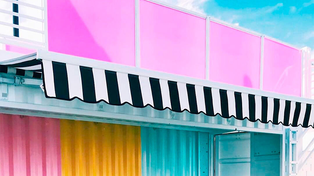 Close up of the Wind and James event center BoxPop®