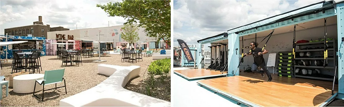 BoxPop Shipping Container at Post Brothers Piazza Pod Park
