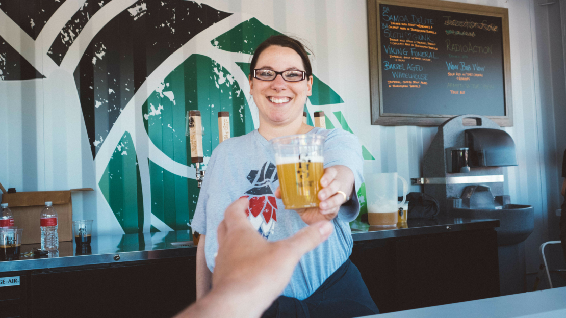 Beer being served in the Four Fathers Brewing Company BoxPop®