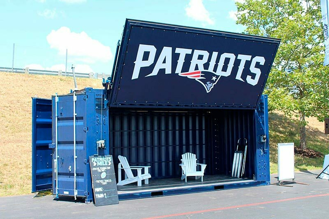 Side angle of the New England Patriots BoxPop®