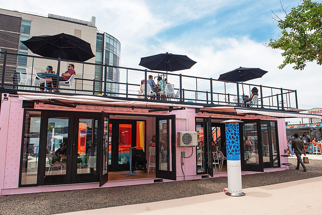 Rooftop bar BoxPop® Pod at Piazza Pod Park