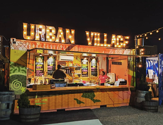 Urban Village custom shipping container bar