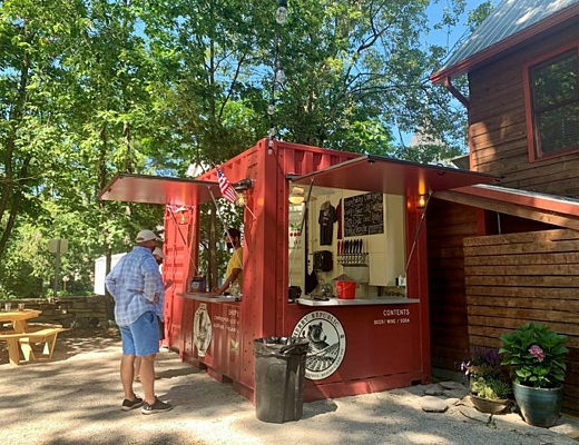 An outdoor BoxPop for serving at Cherry Republic