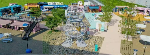 Aerial overview of a BoxPop pod park