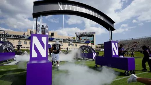 Northwestern Football Team Entrance