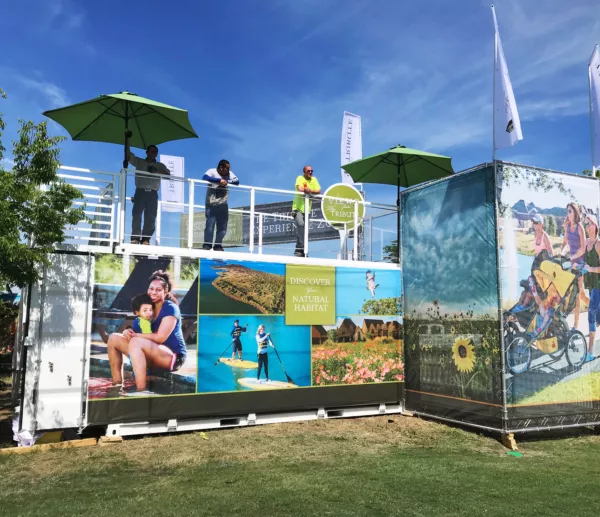 Front angle of The Tribute Experience Zone by BoxPop®