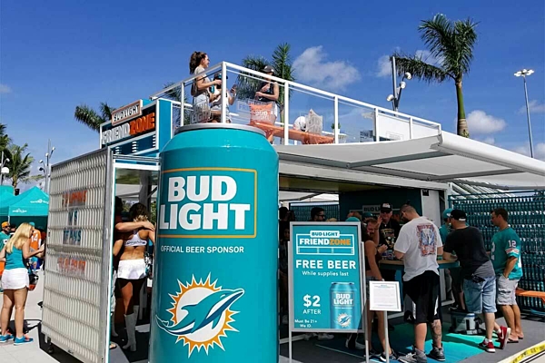 Modified Shipping Container Bar, Bud Light Friend Zone